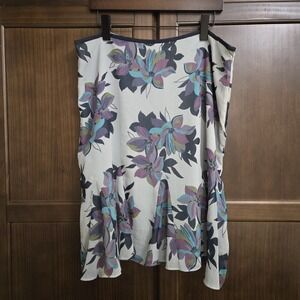 Vintage Y2K Access Liz Claiborne Midi Skirt Floral Flared Fairy Pastel Modest 16